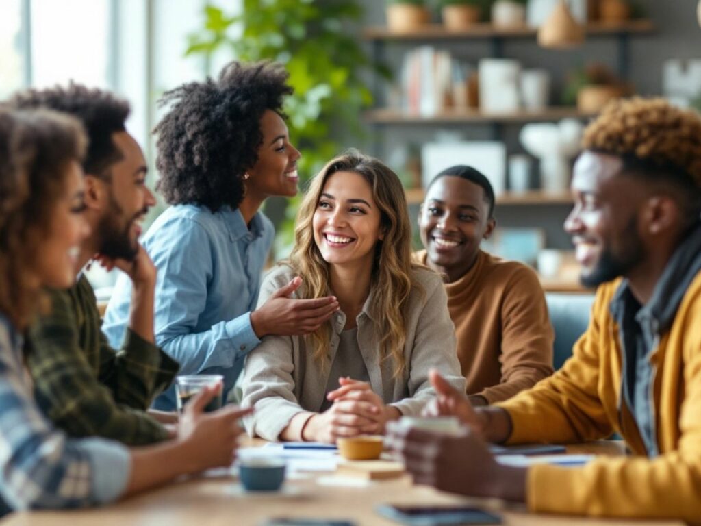 Groupe de personnes discutant des prêts à taux zéro.